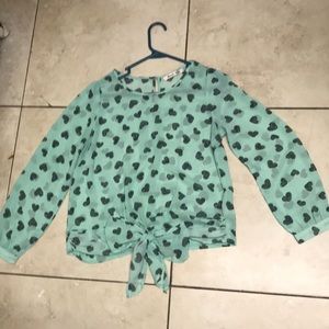 Blue heart patterned blouse